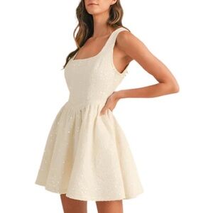 Tweed Sequins A-line Mini Sleeveless Dress